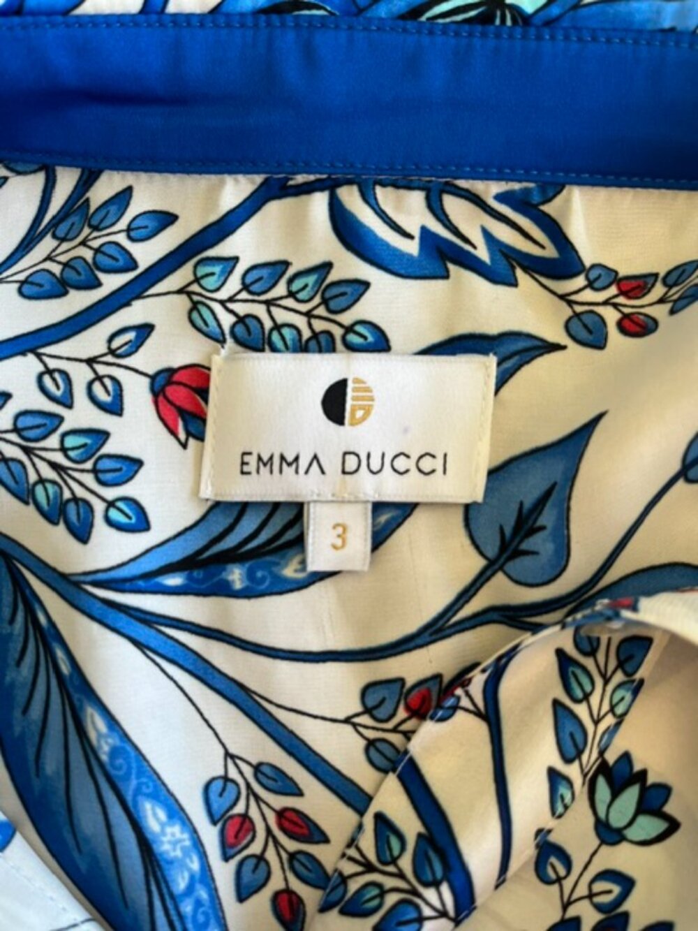 French Designer Emma Ducci 100% Silk Maxi Shirt Dress | Size 10 - Picture 4 of 12
